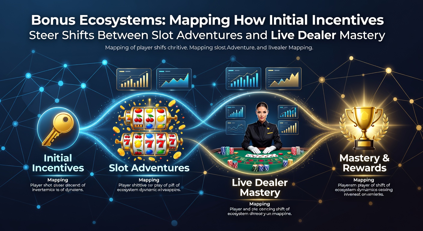 Diagram showing how casino bonuses guide players from slot games to live dealer tables across digital platforms