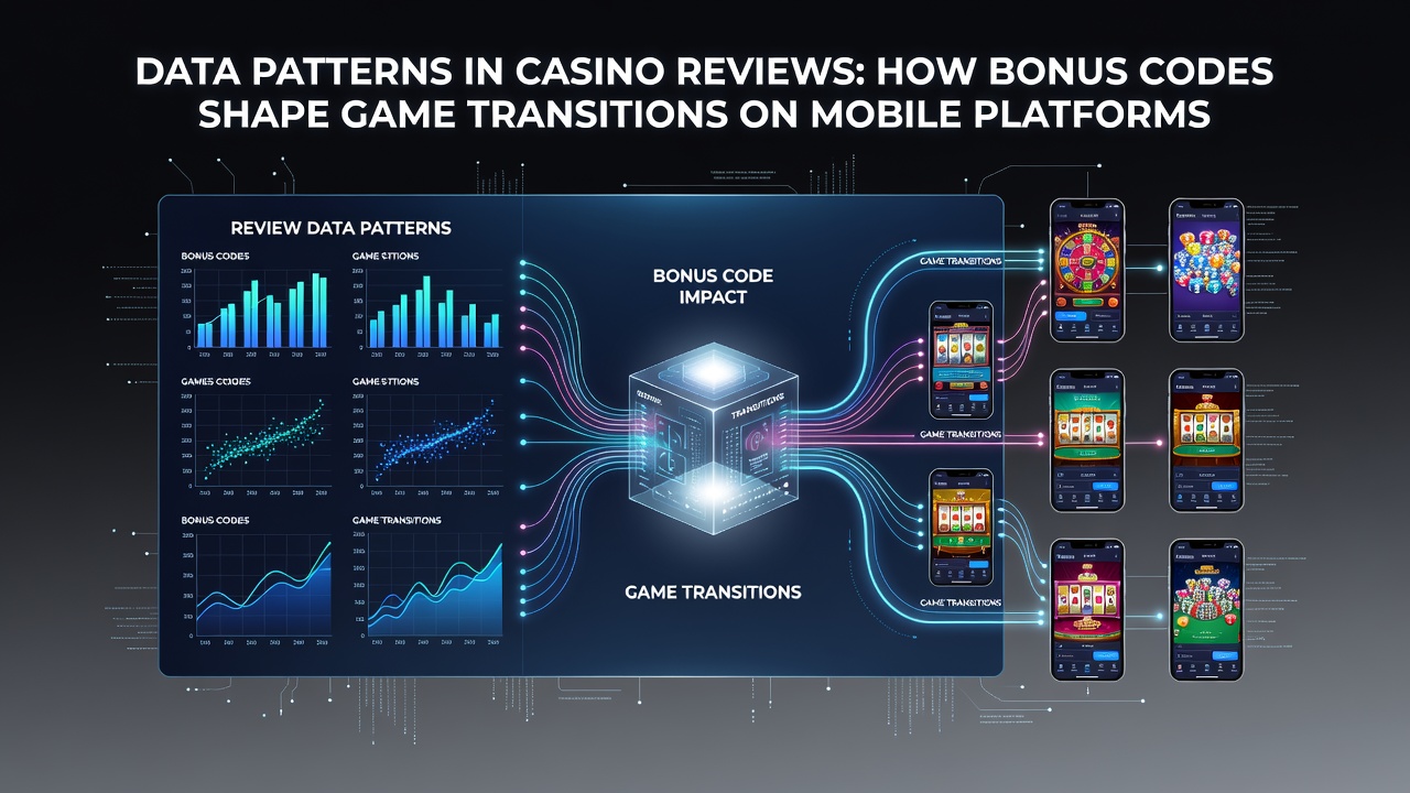 Infographic illustrating game transition flows driven by bonus codes in mobile casino reviews