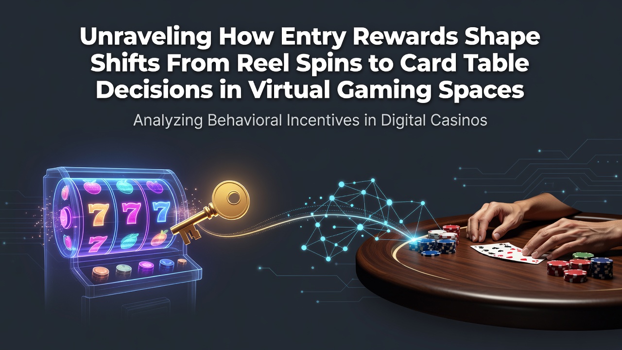 Virtual gaming interface showing slot reels transitioning to live dealer card tables on a mobile device